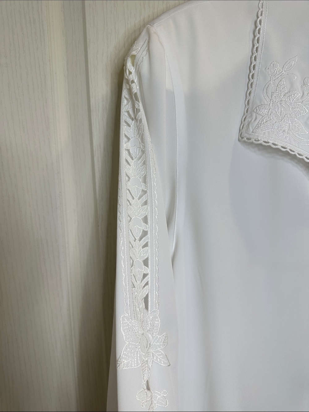 vintage breamar by Jeremy Scott button down blouse with lace cut out sleeve 12 - Picture 5 of 8